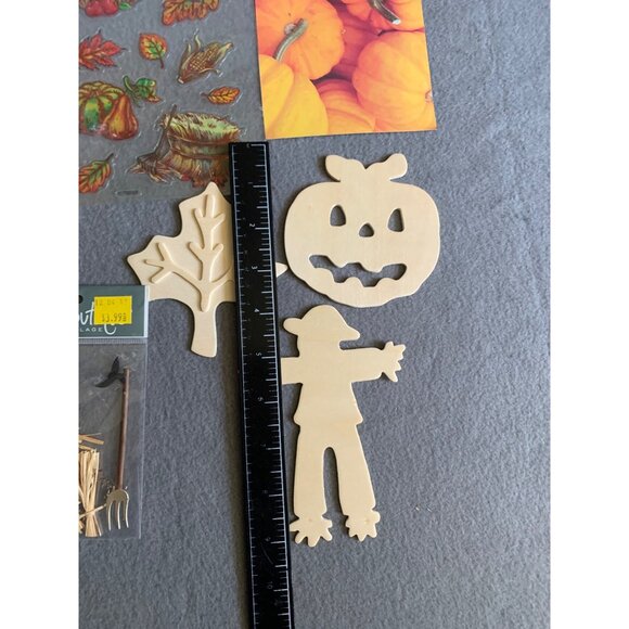 Fall & Halloween Scrapbooking Kit - Stickers Cutouts Patterned Paper & Embellish - Picture 9 of 13